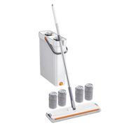 Jlobnyiun Mopa y cubo, lavable, multiusos, con escurridor, limpiaparabrisas y cubo, para azulejos de madera dura, cocina, baño, sala de estar, ventana