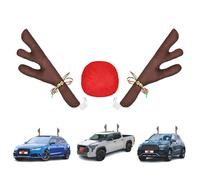 Jlobnyiun Parachoques de reno para coche | Decoración de automóviles navideños ciervos | Accesorio suave para desfiles de golf, temporada de eventos, caza, fiestas,