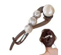 Jlobnyiun - Pinza de mandíbula antideslizante con decoración de perlas | Puerta de cola de caballo para mujeres y niñas | Para mujeres abuelas esposas y novias