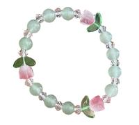Jlobnyiun Pulsera de cuentas con colgantes de flores, pulseras con cuentas con flores para mujer | Pulsera Tulipán Pulseras con cuentas,Pulsera 'amigo de de la muñeca de moda, de los,
