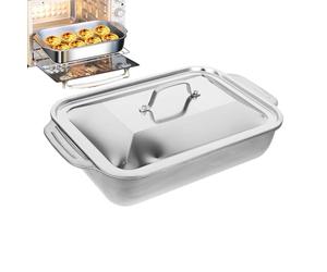 Jlobnyiun - Sartén para barbacoa con tapa plana de asado de acero inoxidable - Pan Grill - para cocinar carne, pescado, verduras, barbacoa, camping y horno de barbacoa