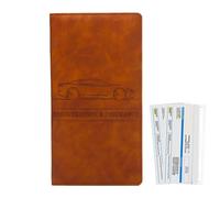 Jlobnyiun Soporte para documentos de coche para tarjetas, funda tipo cartera para documentos, accesorios interiores naturales y hermosos para recibos, llaves, licencia de conducir, tarjetas de visita,