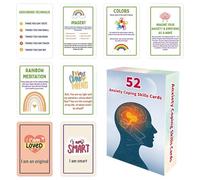 Jlobnyiun Tarjetas de Manejo de la Ira | 52 Hojas Tarjetas Portátiles De Doble Cara,Juguetes Recreativos Para Alivio De Estrés Salud Mente Equilibrio Vida | Manejo Del Estrés Y Mente Cerebro