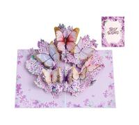 Jlobnyiun Tarjetas de San Valentín - Mariposas románticas 3D Decoraciones Vintage | Tarjeta de boda romántica | Para niños Amigos Esposa Madre Hermana Hija Vacaciones Ceremonias Especiales