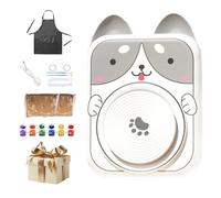 Jlobnyiun Torno para cerámica para principiantes 5 V CC - Torno para cerámica con animales de dibujos animados rueda para cerámica PE- Herramientas artísticas para modelado, escultura, tallado y