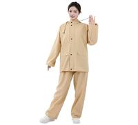 Jlobnyiun Trajes de lluvia, ropa de lluvia transpirable | Mono con capucha reutilizable con chaquetas y pantalones transpirables y diseño reflectante para trabajo al aire libre, camping senderismo