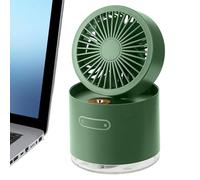 Jlobnyiun Ventilador Portátil Con Niebla,Ventilador De Escritorio Personal Ajustable Con Luz Nocturna | De Viaje, Ventiladores De Escritorio Pequeños Y Silenciosos, USB, Mini, V