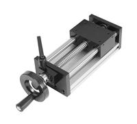 JLOZDM Actuador Lineal Manual de 100 mm con husillo de Bolas y riel Lineal, Eje óptico Doble, actuador Lineal Manual con Volante, Mesa Deslizante Manual para Equipos mecánicos