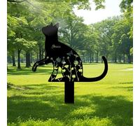 JLSKCN Placa Conmemorativa Personalizada para Mascotas, Lápidas Personalizadas para Mascotas en Metal Exterior, Placas Conmemorativas para Perros y Regalo de Duelo por Pérdida (Cats)