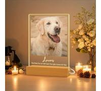 JLSKCN Placa Conmemorativa Personalizada para Mascotas Regalos para pérdida de Perro Luces Nocturnas con Foto y Nombre Marco de Fotos para Perros Gatos Regalo conmemorativos para Perros de simpatía