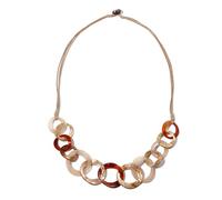 JLTPH Collar Acrílico para Mujer - Colgante Circular De Cristal Azul con Cadena Larga, Joyería Minimalista Y Gruesa Estilo Y2K, Elegante Cadena Tipo Jersey En Capas.(Darkandlightcoffee)