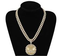 JLTPH Collar Cuban Link para Hombre Y Mujer - Cadena con Colgante De Acero Inoxidable con Circonitas, Joyería Hip Hop con Diamantes De Imitación, Collar Unisex De Lujo con Varias Capas.