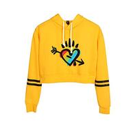 JLTPH Mujer LGBT Gay Lesbian Pride Crop Top Sudadera con Capucha I'm Proud of You Impreso Suéter A Rayas Casual Sudadera Corta Manga Larga Pullover Camisetas Tops