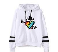 JLTPH Mujer Sudadera con Capucha LGBT Gay Lesbian Pride Corazón del Arco Iris Impresa Sudadera con Capucha para Adolescentes Chicas Manga Larga Jersey Blusas Pullover Tops Camiseta Ropa