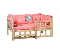 JLXJ Cama para Perros De Madera Camas para Perros con Soft Mat/Valla/Escalón fe Escalera, Mascota Grande Mediana Pequeña Ortopédico Elevado Sofá de La Perrera, Uso Invierno Verano