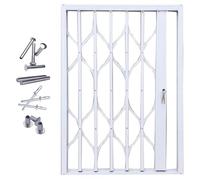 JLXJYS Ventanas correderas Barandilla Plegable de Aluminio Blanco for Ventanas Exteriores, cercas de Seguridad y rejas antirrobo con Cerradura for Habitaciones de niños(W120xH160cm/48x63in)