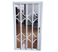 JLXJYS Ventanas correderas Rejas antirrobo Plegables Blancas, Barra de Seguridad for Ventanas corredizas Exteriores con Cerradura, reja antirrobo for sótanos y cobertizos((20x32) W50xH80cm)