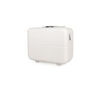 JLY Juego de maletas negras de alta calidad, 100 % policarbonato alemán, organización superior, bloqueo de seguridad TSA, ruedas ultra silenciosas, blanco marfil, Vanity Case, 1 unidad