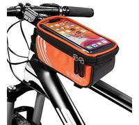 Jlyifan Soporte frontal para teléfono de bicicleta, funda para manillar de pantalla táctil para iPhone Air, iPhone 17, 16 Pro, iPhone 11 Pro Max XS Max XR Google Pixel 9a 8a 6 OnePlus Nord 2 (naranja)
