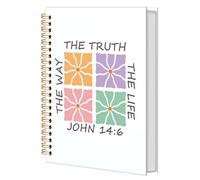 JLZ Cuaderno de oración bíblica en espiral de flores A5 para notas
