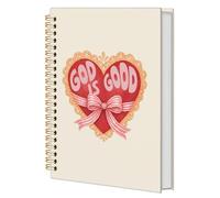 JLZ Diario de oración bíblica en espiral A5, cuaderno de estudio para mujeres, God Is Good