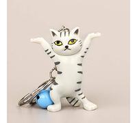 JLZK Llavero de Gato Bailando Dibujos Animados Atractivo Gatito Adorno Llavero Bolso de Mujer Colgante niños niñas Regalo de cumpleaños