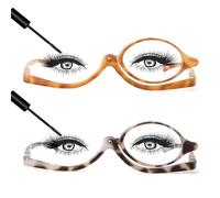 JM 2 Pares Maquillaje Gafas de Lectura Lupa Flip Down Cosméticos Lectores para Mujeres +3.5