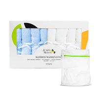 JM Toallitas Bambu 100% Rayón de Bambú, 10x10 Pulgadas, 500 g/m² Ultra Gruesos y Absorbentes, Toalla Bebe, Muselinas Bebe Algodon, Toallitas Reutilizables Bebe, Caja de Regalo y Bolsa de Lavandería