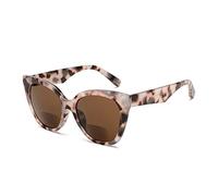 JM Clásicas Gafas de Lectura bifocales de Gran Tamaño Cateye Gafas de Sol con Estilo Lectores para Mujer Tortuga +1,75