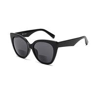 JM Clásicas Gafas de Lectura bifocales de Gran Tamaño Cateye Gafas de Sol con Estilo Lectores para Mujer (Black, 4.0)