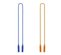 JM Colgante para Gafas. Cordón de Silicona Impermeable. Apto para Hombre, Mujer o Niños [Pack de 2 - Azul y Naranja]
