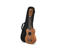 JM FOREST - Ukelele Soprano 21" con Funda, Natural AL*HA UK250NTF Cuerdas Aquila, Cuerpo de Álamo, Diapasón y Puente de Palisandro, Clavijeros Engranajes, Trastes de Alpaca, Principiantes y Avanzados