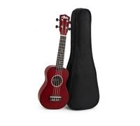 JM FOREST - Ukelele Soprano 21" con Funda, Rojo AL*HA UK250RDF Cuerdas Aquila, Cuerpo de Álamo, Diapasón y Puente de Palisandro, Clavijeros Engranajes, Trastes de Alpaca, Principiantes y Avanzados
