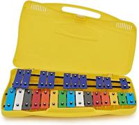 JM FOREST Xilófono SG25YW Metalófono 25 Notas Cromático con Estuche y Baquetas - Glockenspiel Profesional de Aluminio, Instrumento Musical Educativo Jovenes y Adultos, Sonido Claro y Afinación Preciso