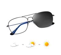 JM Fotocrómico Luz Azul Bloqueo Gafas de Sol Ordenador, Ojo Cuadrado de Protección de Vídeo Gafas Anti Glare Hombres Mujeres Bronce