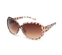 JM Gafas de Sol de Lectura Bifocales Redondas Clásicas para Mujer Gafas de Sol de Lector Vintage Protección UV Tortuga +4.0