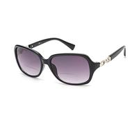 JM Gafas de Sol de Lectura Bifocales Redondas para Mujer Gafas de Sol Vintage Lector Protección UV Negro +2.25