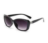 JM Gafas de Sol de Lectura para Mujer, Gafas de Lectura de La Vendimia UV Protección al Aire Libre Negro +4.0