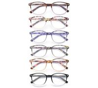 JM Gafas Presbicia Mujer con Bisagra de Muelle, Clásico Cuadradas Gafas Luz Azul 6 Packs +2.0