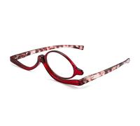 JM Maquillaje Gafas de Lectura Lupa Flip Down Cosméticos Lectores para Mujeres Rojo +3.0