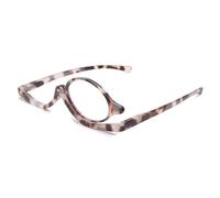 JM Maquillaje Gafas de Lectura Lupa Flip Down Cosméticos Lectores para Mujeres Tortuga Gris +1.75
