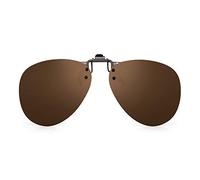 JM Polarizadas Clip en Gafas de Sol Sin Marco Flip up Lente Estilo Para Gafas Graduadas Marrón