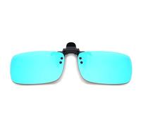 JM Polarizadas Clip en Gafas de Sol Sin Marco Flip up Lente Para Gafas Graduadas Azul Espejo
