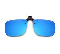 JM Polarizadas Clip en Gafas de Sol Sin Marco Flip up Lente Para Gafas Graduadas Azul Espejo