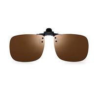 JM Polarizadas Clip en Gafas de Sol Sin Marco Flip up Lente Para Gafas Graduadas Marrón