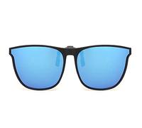 JM Retro Grandes Clip en Gafas de Sol Polarizadas Flip Up Lenses para Conducir Espejo Azul