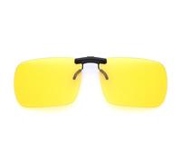 JM Sin marco Rectángulo Clip en Gafas de Sol Ligero Peso Polarizadas Anteojos Hombre Mujer 60 * 47(Amarillo Polarizado)