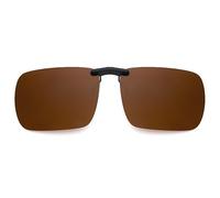 JM Sin marco Rectángulo Clip en Gafas de Sol Ligero Peso Polarizadas Anteojos Hombre Mujer 60 * 47(Marrón Polarizado)