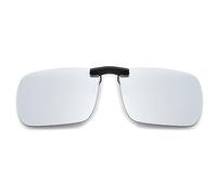 JM Sin marco Rectángulo Clip en Gafas de Sol Ligero Peso Polarizadas Anteojos Hombre Mujer 60 * 47(Plateado Espejo Polarizado)