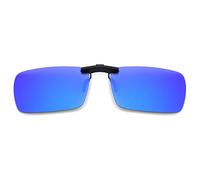 JM Sin Marco Rectángulo Clip en Gafas de Sol Ligero Peso Polarizadas Anteojos Hombre Mujer（Azul Espejo）